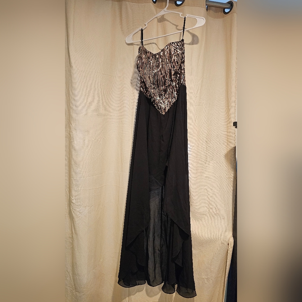 Va Va Voom Black and Gold Sequin Dress